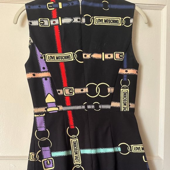 SOLD Love Moschino buckle print dress size 2 XS - Picture 2 of 6